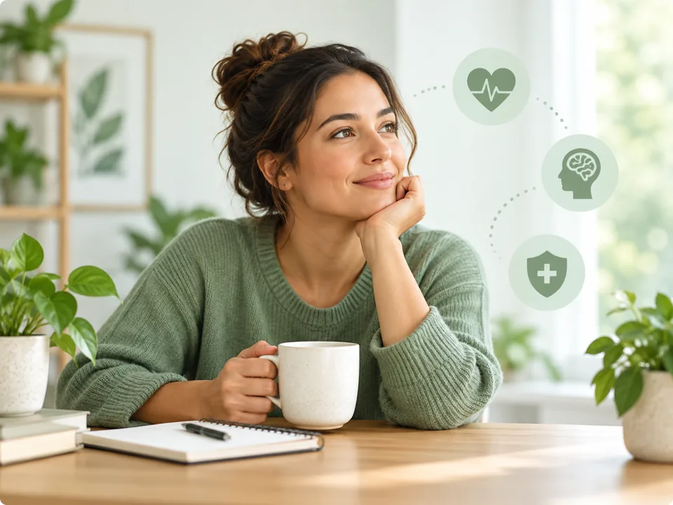 Person reviewing health and wellness information