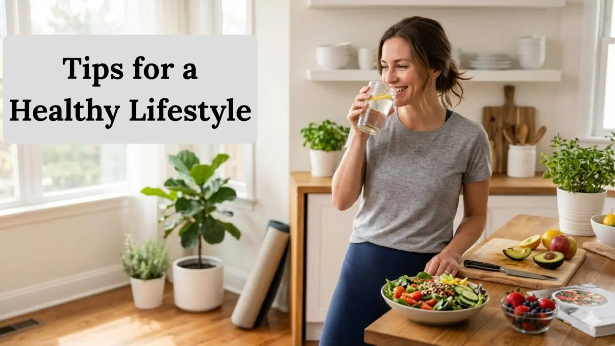 tips for a healthy lifestyle with daily fitness and healthy eating
