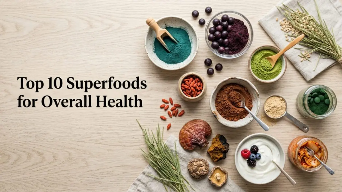 Top 10 superfoods for overall health including spirulina acai moringa and goji berries