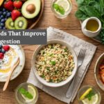 natural foods that improve digestion including yogurt fruits vegetables and chia seeds