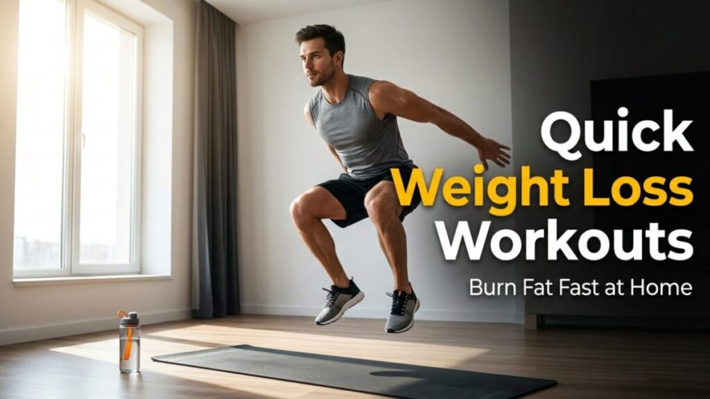 person doing fat burning home workout for quick weight loss