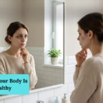 person looking tired in mirror showing silent signs body is not healthy