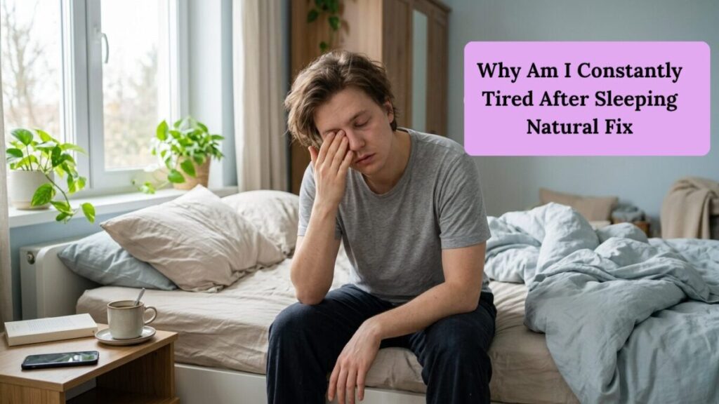Person feeling exhausted after sleeping full night wondering why am I constantly tired