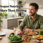 Healthy man choosing balanced nutrition and healthy foods instead of restrictive dieting