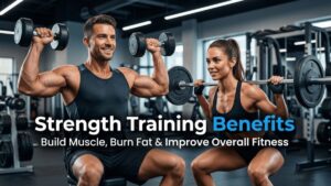 Person performing strength training exercises to improve overall fitness and muscle strength.