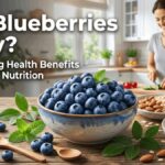 Fresh blueberries in a bowl showing the health benefits of blueberries for brain health, heart health, weight management, and healthy aging.