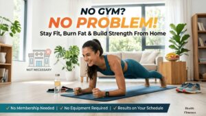Person doing a home workout to stay fit without going to the gym.