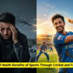 Young man playing football and cricket outdoors, demonstrating the mental health benefits of sports, stress relief, and emotional well being.